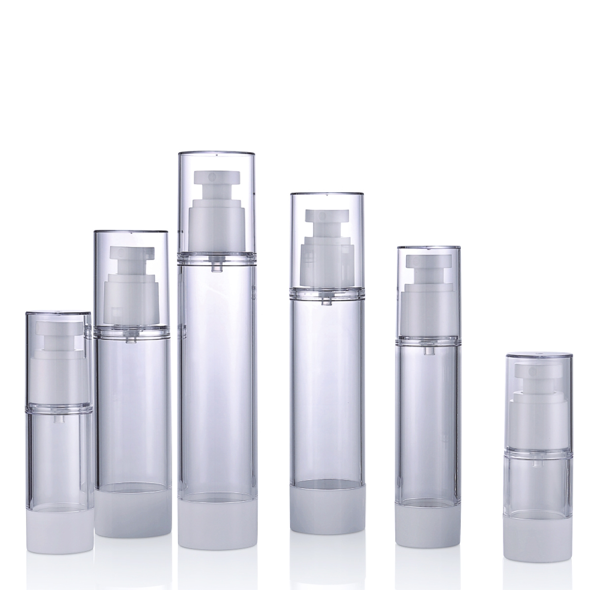 80ml 100ml vakum havasız sis S15ml 30ml 50ml 80ml 100ml 120ml Dua Pompası Şeffaf Petg Şişesi Skinc Bakımı Krem L02