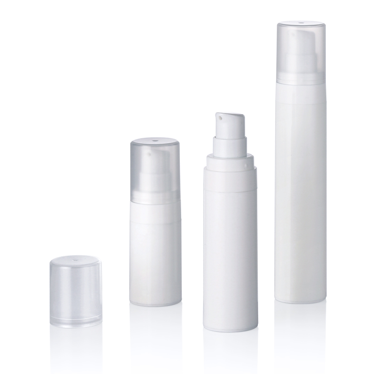 15ml 30ml 50ml plastik pp Beyaz Snap Krem Losyon Vakum Şişesi Havasız Şişe L16
